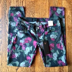 Guess Skinny Ultra Low Floral Jeans